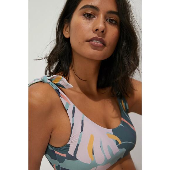 Anthropologie Malai Balazo Printed Adjustable Tie Shoulder Straps Bikini Top Med - Picture 1 of 8